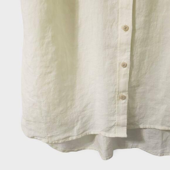 J. Crew Womens Baird McNutt Irish Linen Relaxed Fit Shirt Butter Yellow Sz Small - Picture 3 of 11